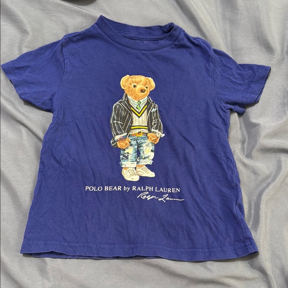 Ralph Lauren Blue Polo Bear Short Sleeve Tee